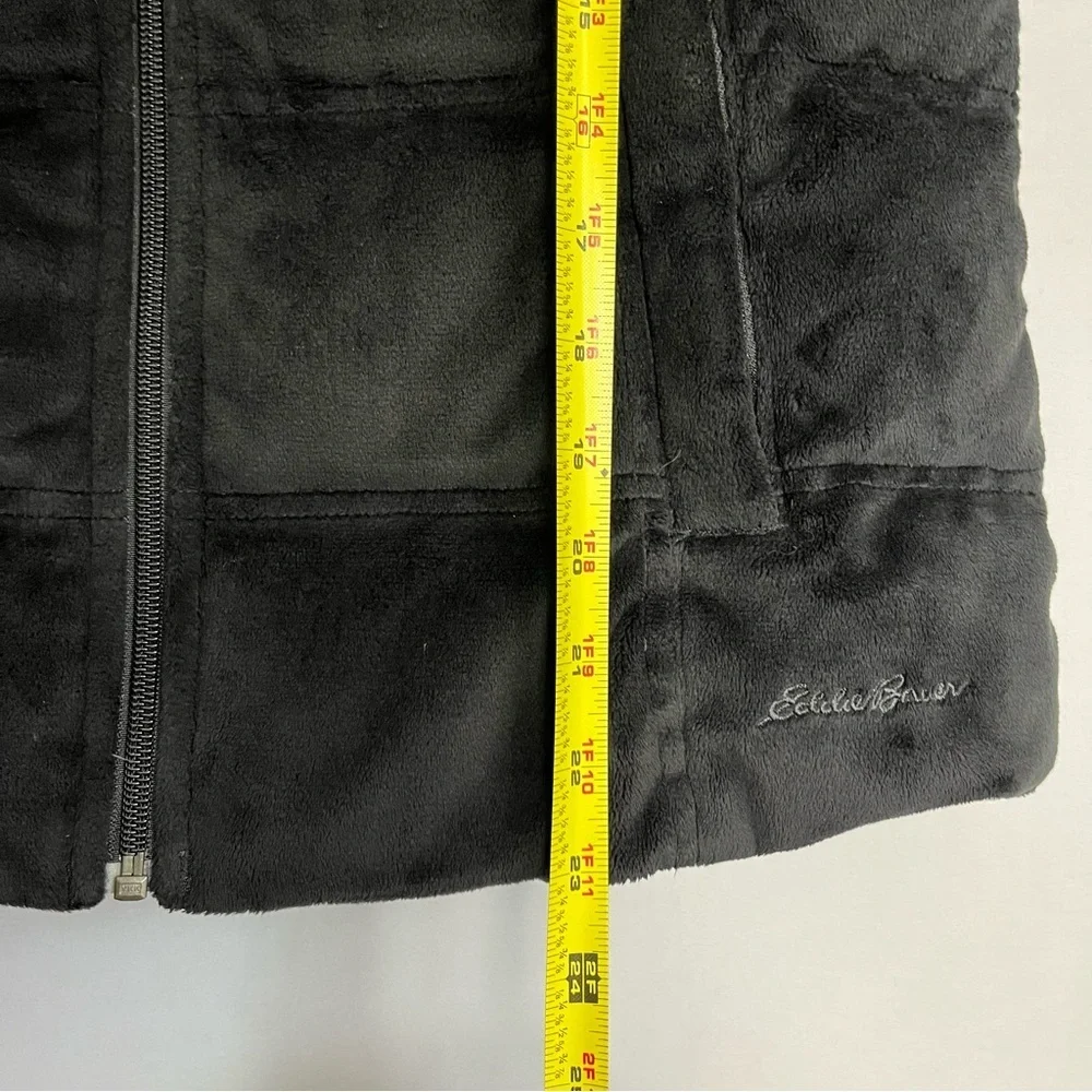 Eddie Bauer Vest Women Sz M Black Velvet Premium Goose Down Outdoor Hiking Y2K - Picture 2 of 10